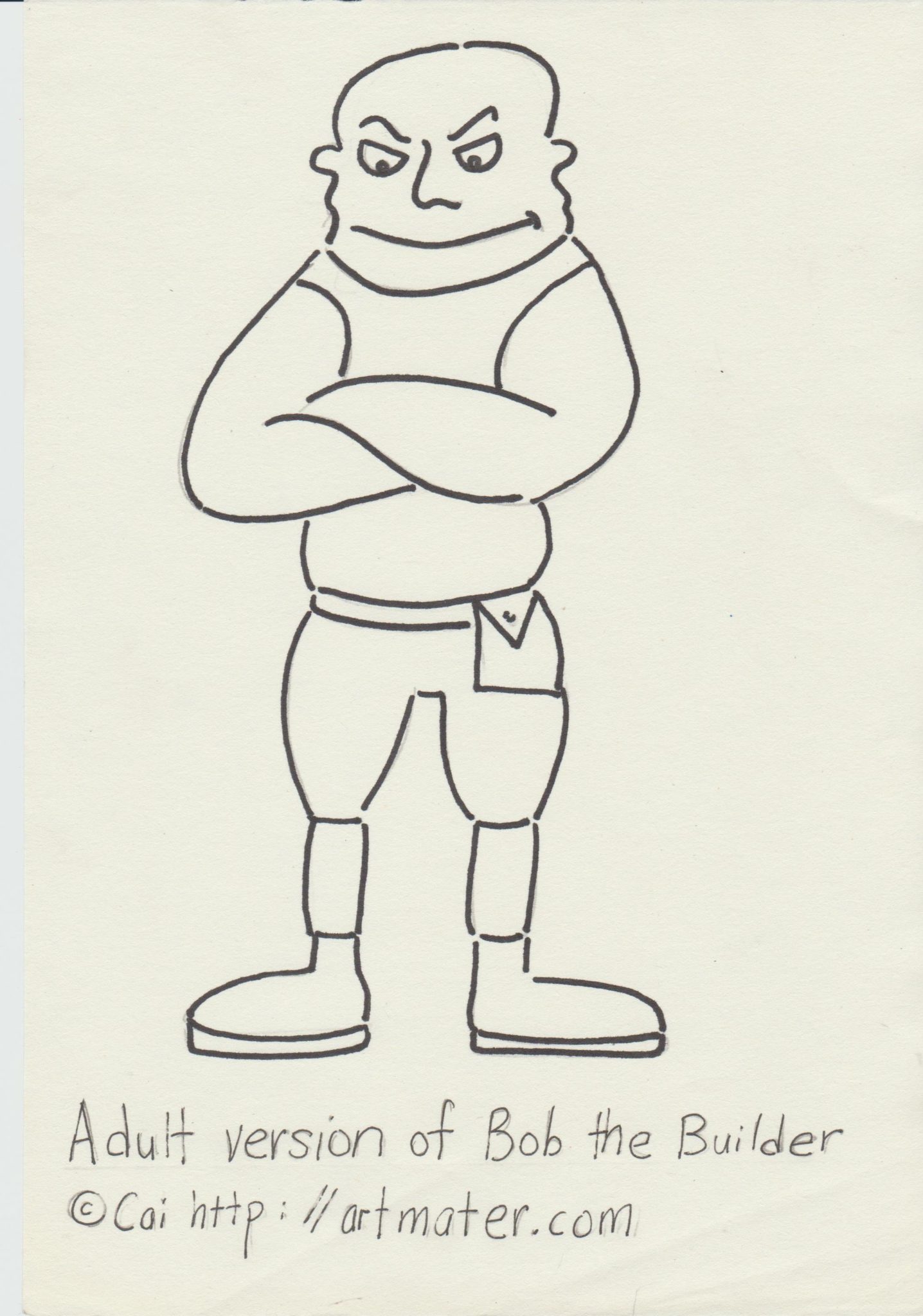 Body builder construction worker coloring page – Art Mater