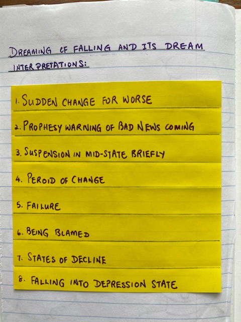 Meanings for dreaming of falling