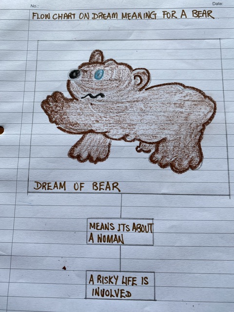 Flow chart on dream meaning for bear