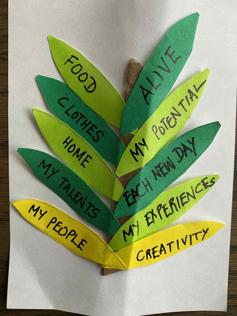 TToT for food, clothes, home, talents, my people, alive, potential, each new day, my experiences, creativity.