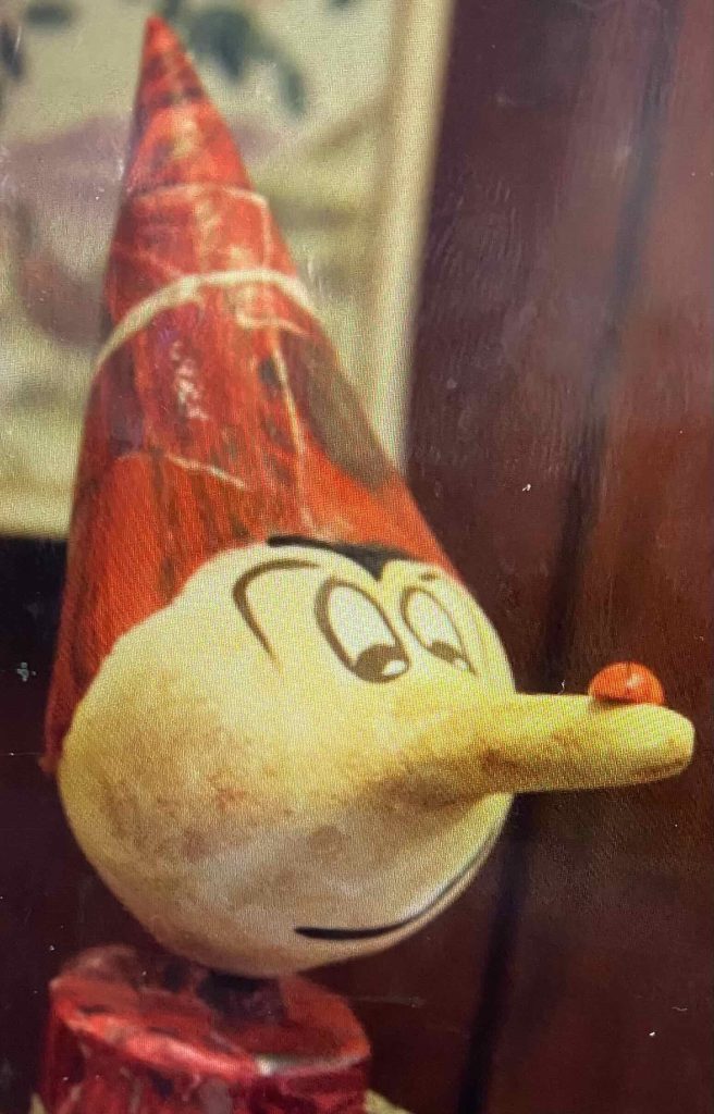 Pinocchio's nose grows when he's fibbing.