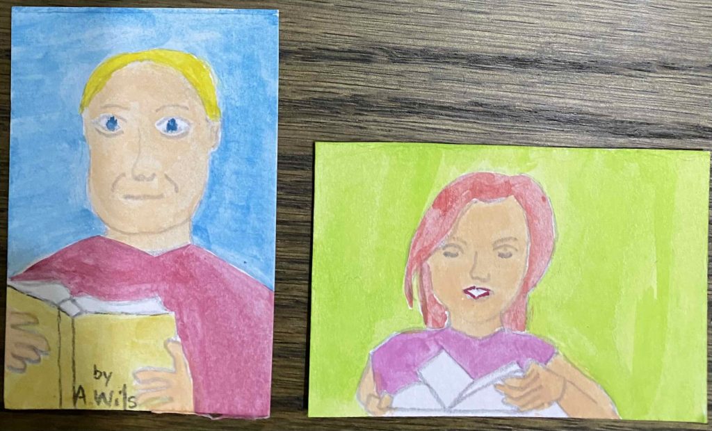 Andrew & Reelika are reading their books. After painting pic.