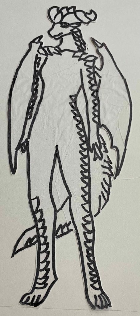 anthropomorphism; a combo of a dragon with a female human